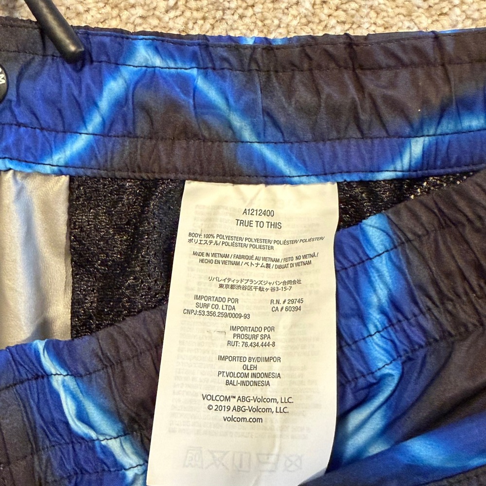 Volcom Gore-Tex Pants Mens Large Travis Spinks Black Blue Lightning Bolt NWOT - Picture 9 of 10